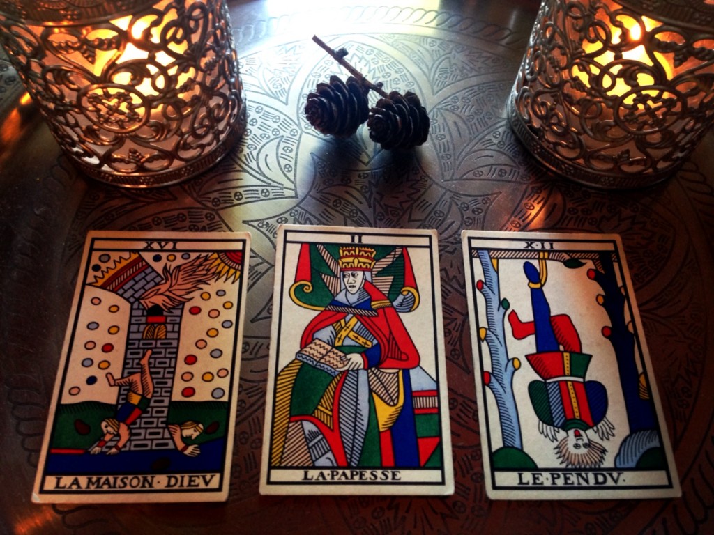 Jean Noblet Marseille Tarot, 1650, reconstructed by Jean-Claude Flornoy (hand stencilled set) (Photo: Camelia Elias)