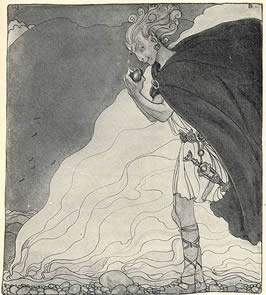 "Loki finds Gullveigs Heart - John Bauer" by John Bauer - http://runeberg.org/gudasaga/. Licensed under Public Domain via Commons.