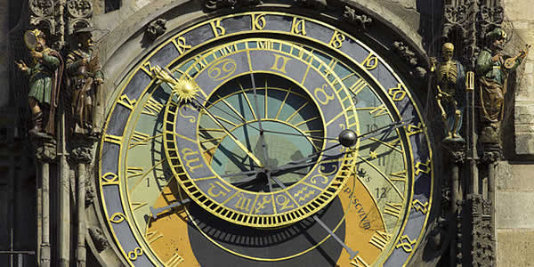 "Czech-2013-Prague-Astronomical clock face" by Godot13 - Own work. Licensed under CC BY-SA 3.0 via Commons