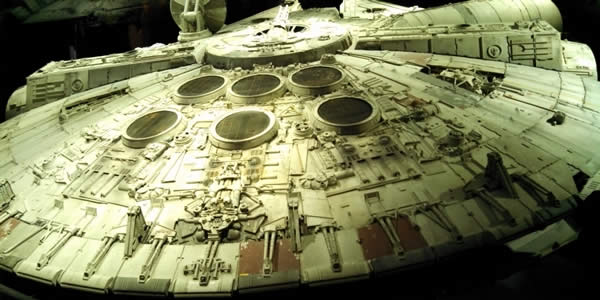 Millennium Falcon — © Polly Peterson (2013) Star Wars exhibit at The Tech Museum of Innovation, San Jose, CA