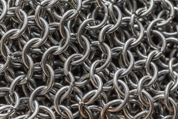 a close-up image of chain mail