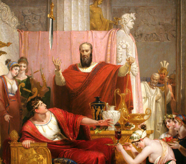 "Sword of Damocles" (detail) by Richard Westall.  From WikiMedia.  