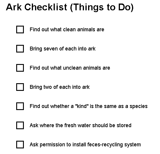 Ark checklist