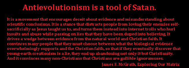 Antievolutionism is a tool of Satan