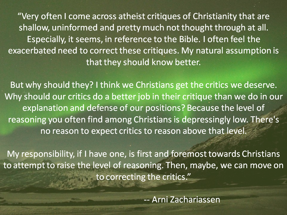 Arni Zachariassen on atheist critiques