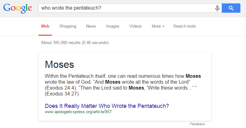 Google Who Wrote the Pentateuch