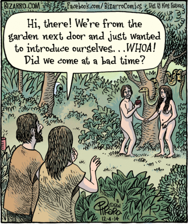 Adam and Eve's neighbors Bizarro