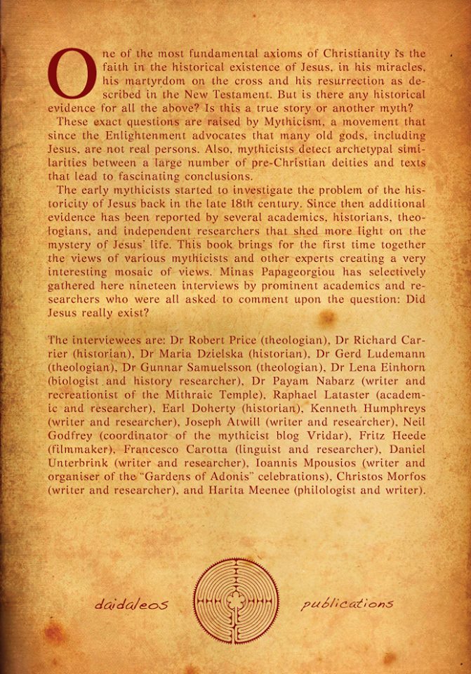 Jesus Mythicism An Introduction back cover