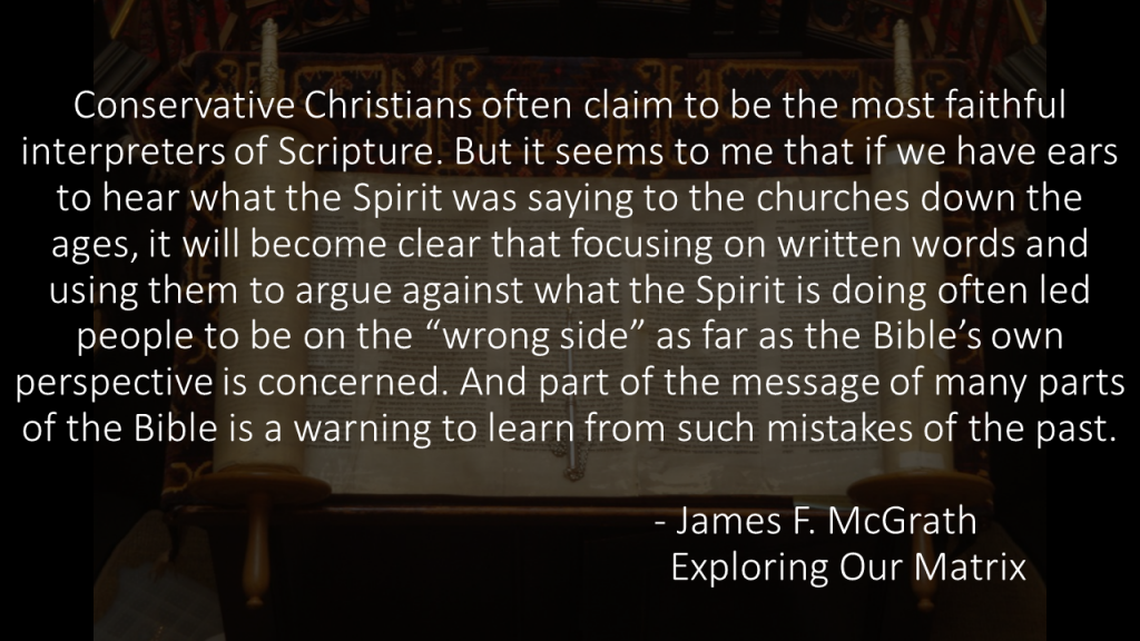 McGrath letter vs spirit quote