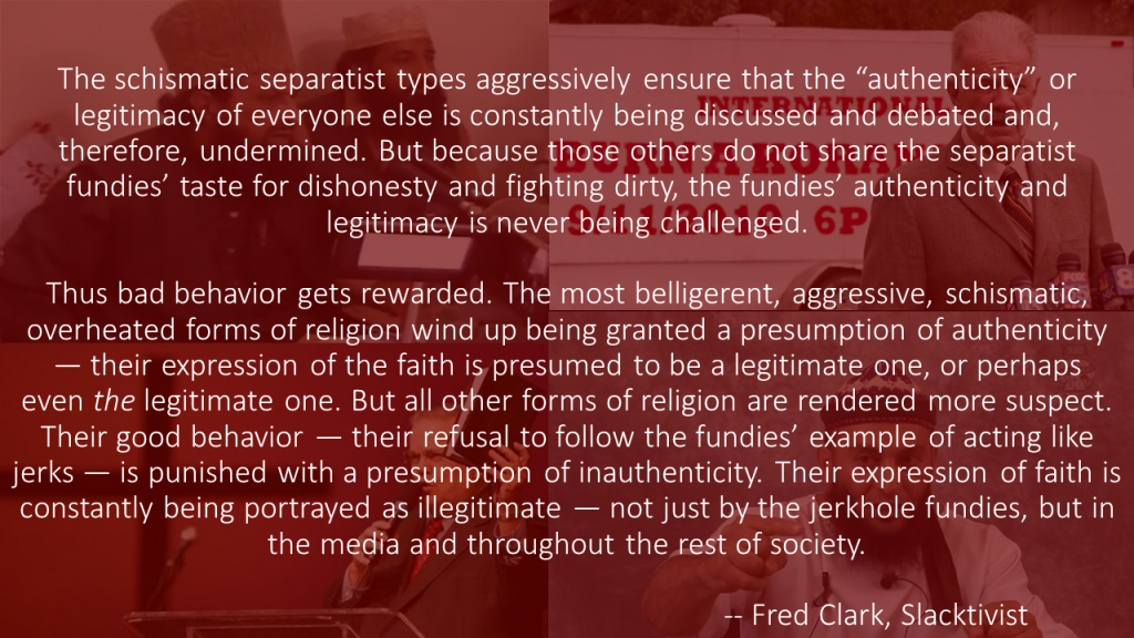 Fred Clark on letting fundamentalism define religion