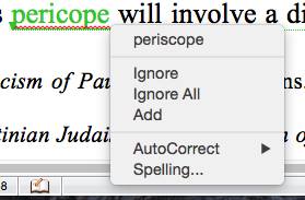 pericope autocorrect