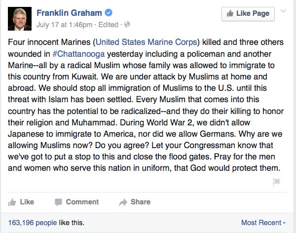 Franklin Graham tweet