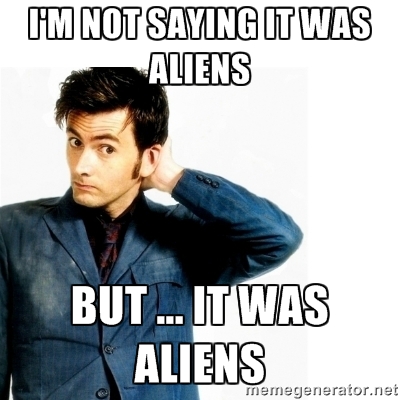 10th Doctor not saying it was aliens