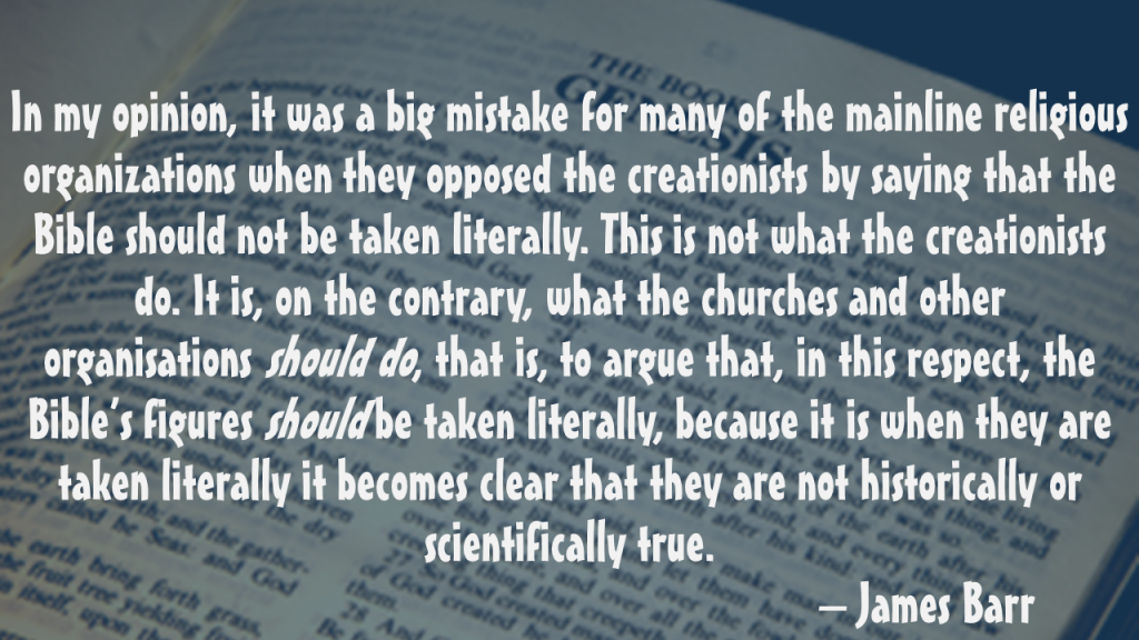 James Barr Bible literalism mistake