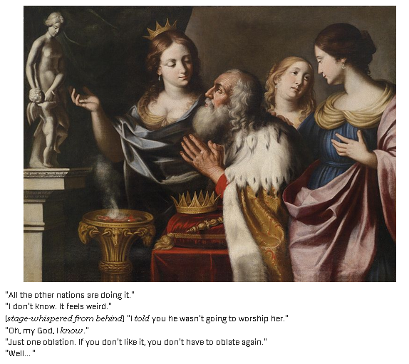 Solomon tempted by wives