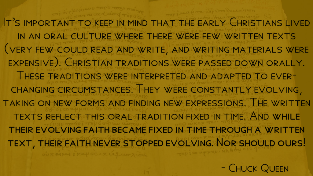 Chuck Queen Quote - Their faith never stopped evolving, nor should ours