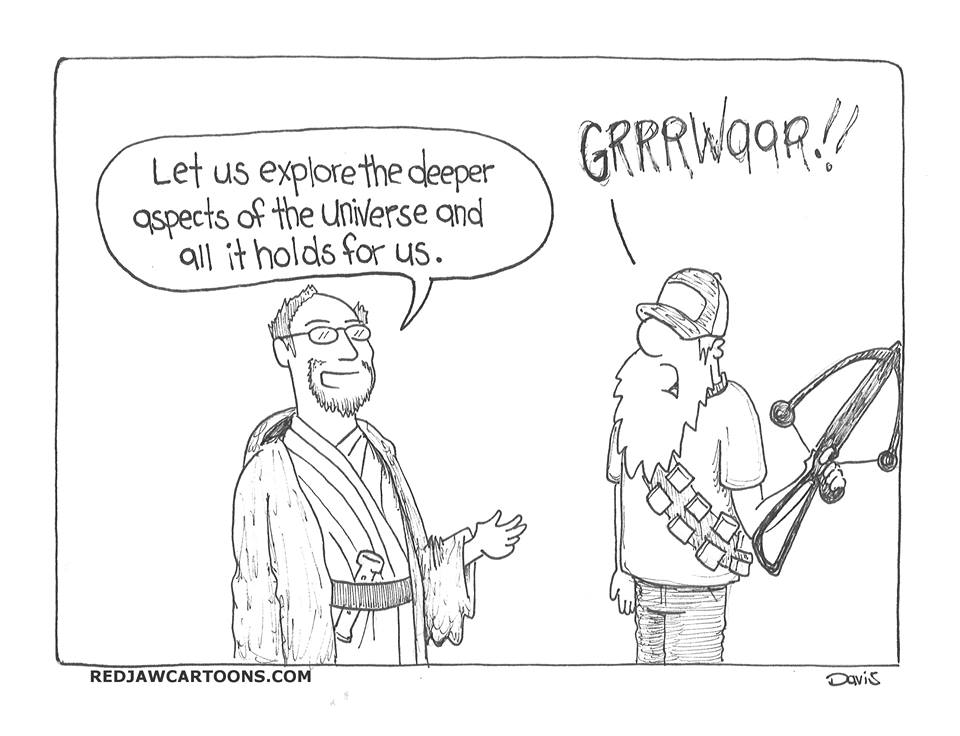 Caricatured as Obi-Wan Kenobi