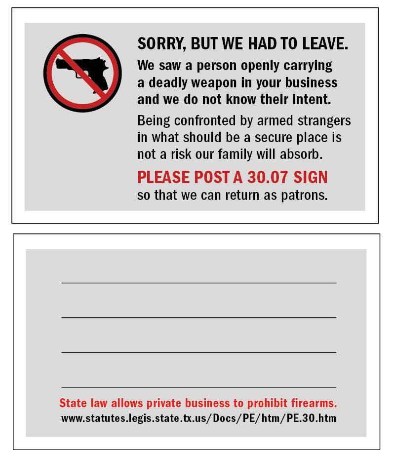 Texas open carry cards