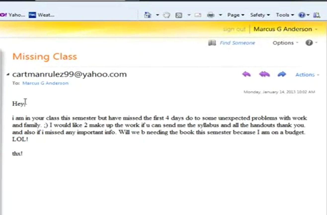 how not to email your prof
