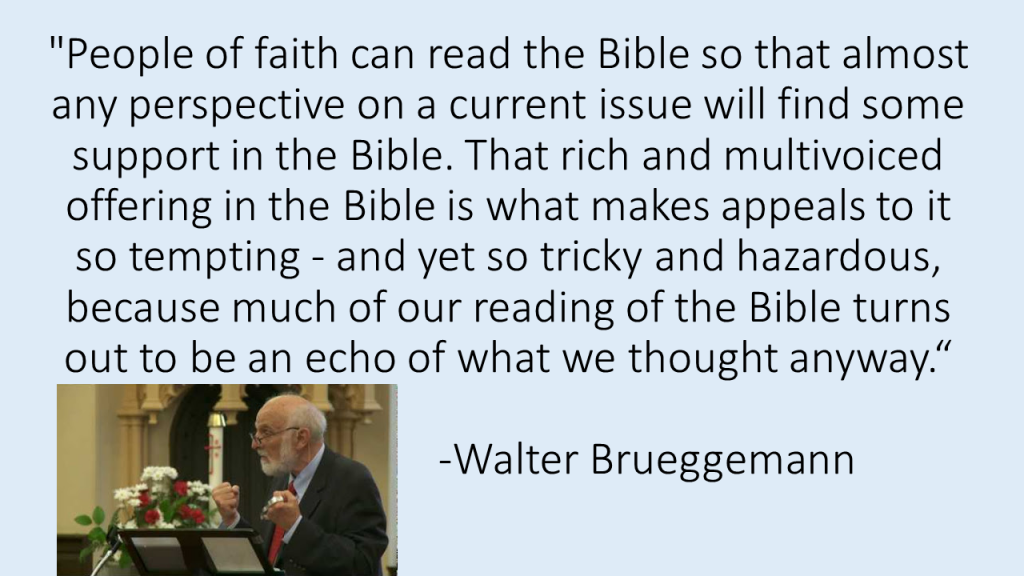 Bruggemann Bible echoes quote