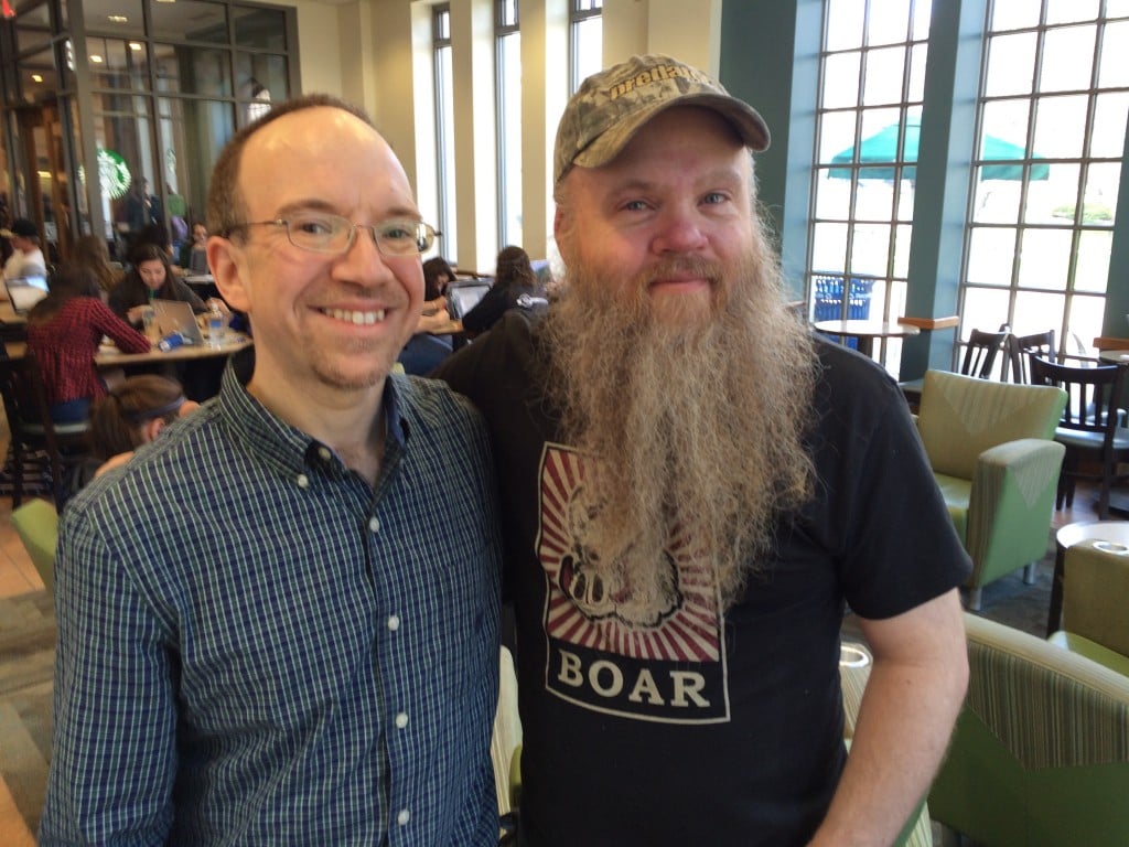 James with Tim Davis at Butler Starbucks 3-21-2016