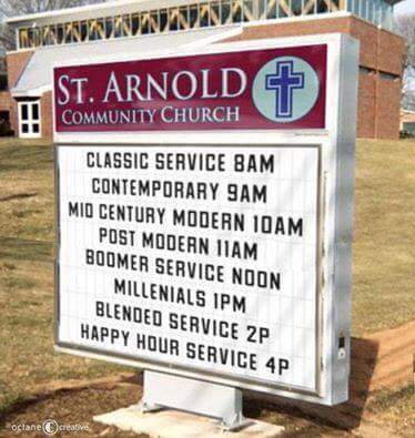 Services church sign