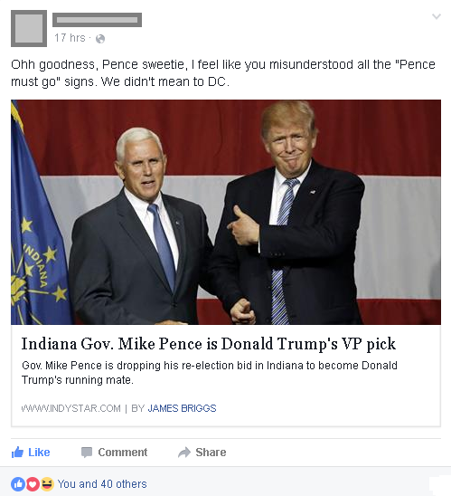 Pence Must Go to DC