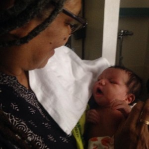 Dr Aminah Wadud and grandson