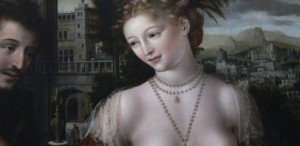 David ogling Bathsheba as she wore the latest Renaissance fashions.