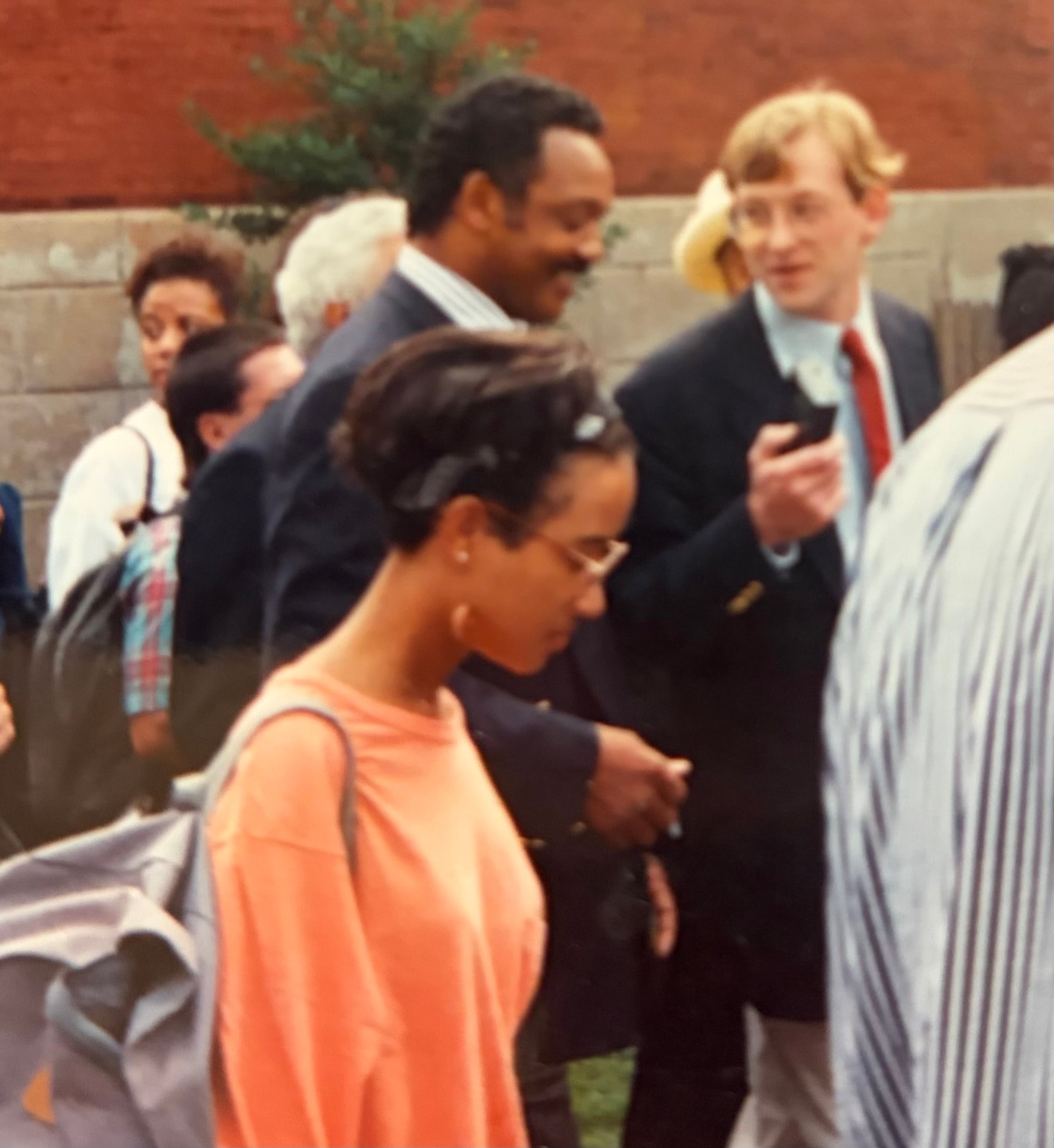 Faith on the Fringe creator Jim Meisner Jr. interviewing Jesse Jackson in 1991.