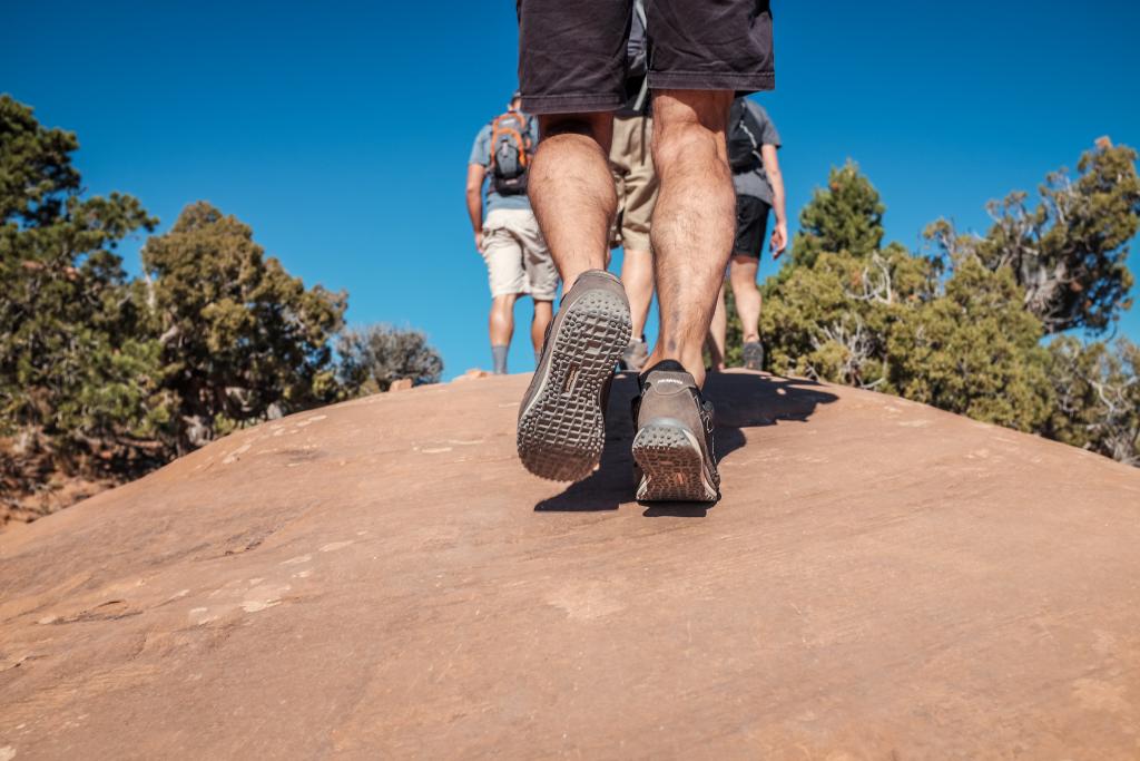 Photo by Phil Coffman on Unsplash Group hiking up a trail.