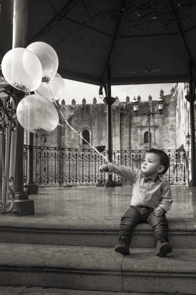 boy with balloons