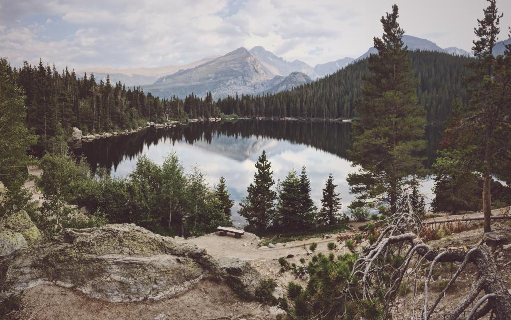 Photo by Jeff Finley on Unsplash overview of a lake in Rocky Mountain National Park.