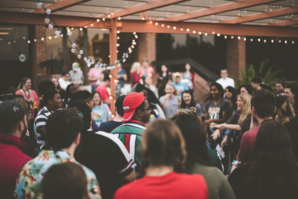 People at a backyard party.