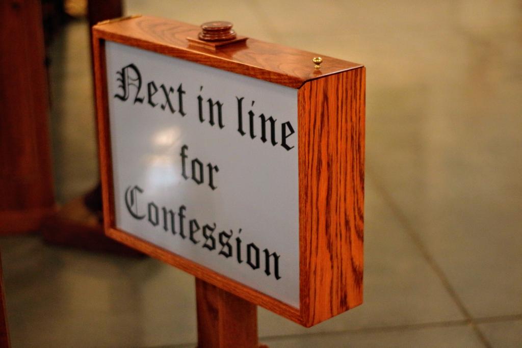 Confession sign.