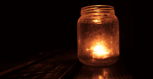 light in a jar in the dark