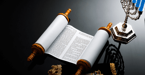 scroll and menorah