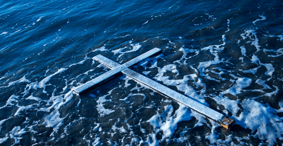 cross washed ashore