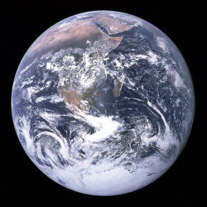 "The Blue Marble" is a famous photograph of the Earth taken on December 7, 1972, by the crew of the Apollo 17 spacecraft. Public Domain.