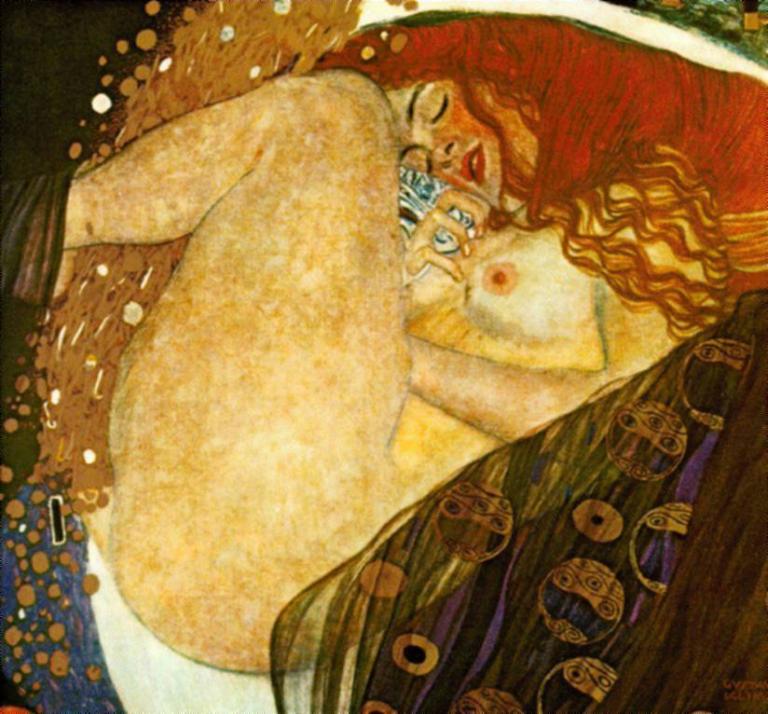 Danaë by Gustav Klimt. Image via Wikipedia. Public domain. Danaë by Gustav Klimt. Image via Wikipedia. Public domain.