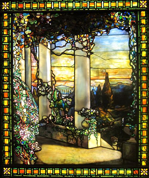 'Landscape with a Greek Temple' by Louis Comfort Tiffany, c. 1900, Cleveland Museum of Art. Image by Wmpearl. CC license 1.0.