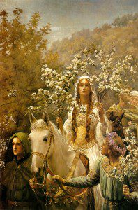 John Collier, Queen Guinevre's Maying, 1900. Public domain image.