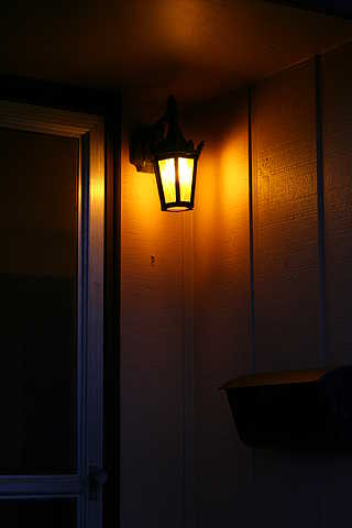 orange porch light