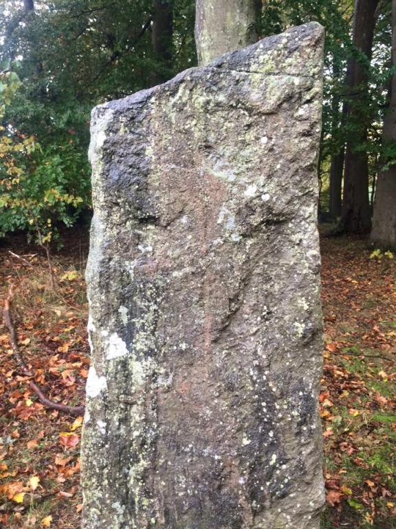 A close-up of one of the standing stones pictured elsewhere on this page