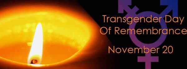 a banner image for the Transgender Day of Rememberance on November 20