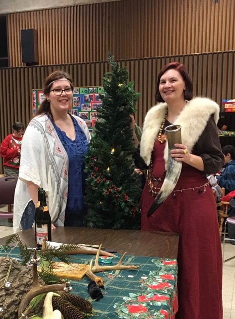 Mary Diamond and the author, co-leaders of the Yule ritual / Photo by Kara Sigrun 