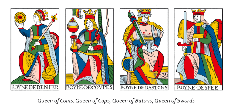 Jean Noblet Marseille Tarot, 1650, as reconstructed by Jean-Claude Flornoy