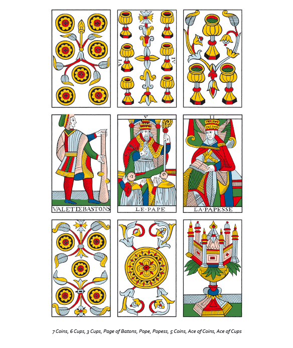 Jean Noblet Marseille Tarot, 1650, as reconstructed by Jean-Claude Flornoy