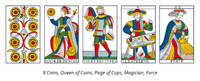 Jean Noblet Marseille Tarot, 1650, as reconstructed by Jean-Claude Flornoy