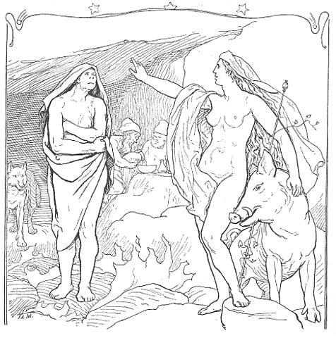By Lorenz Frølich - Published in Gjellerup, Karl (1895). Den ældre Eddas Gudesange. Photographed from a 2001 reprint by bloodofox (talk · contribs)., Public Domain, https://commons.wikimedia.org/w/index.php?curid=5404544
